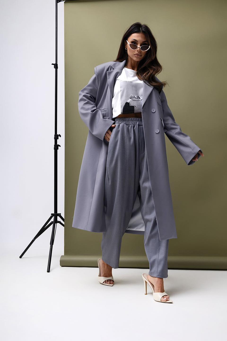 Miss Sako Kabát Predlžený Grey