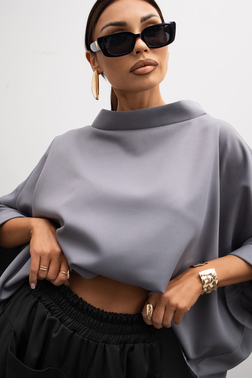 Dámska Kimonová blúzka sivá