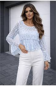 Blúzka Latino bledomodrá