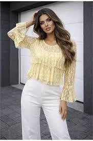 Blúzka Latino bledožltá