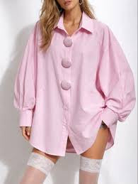 Košela Plus Size Gombíkov Pink