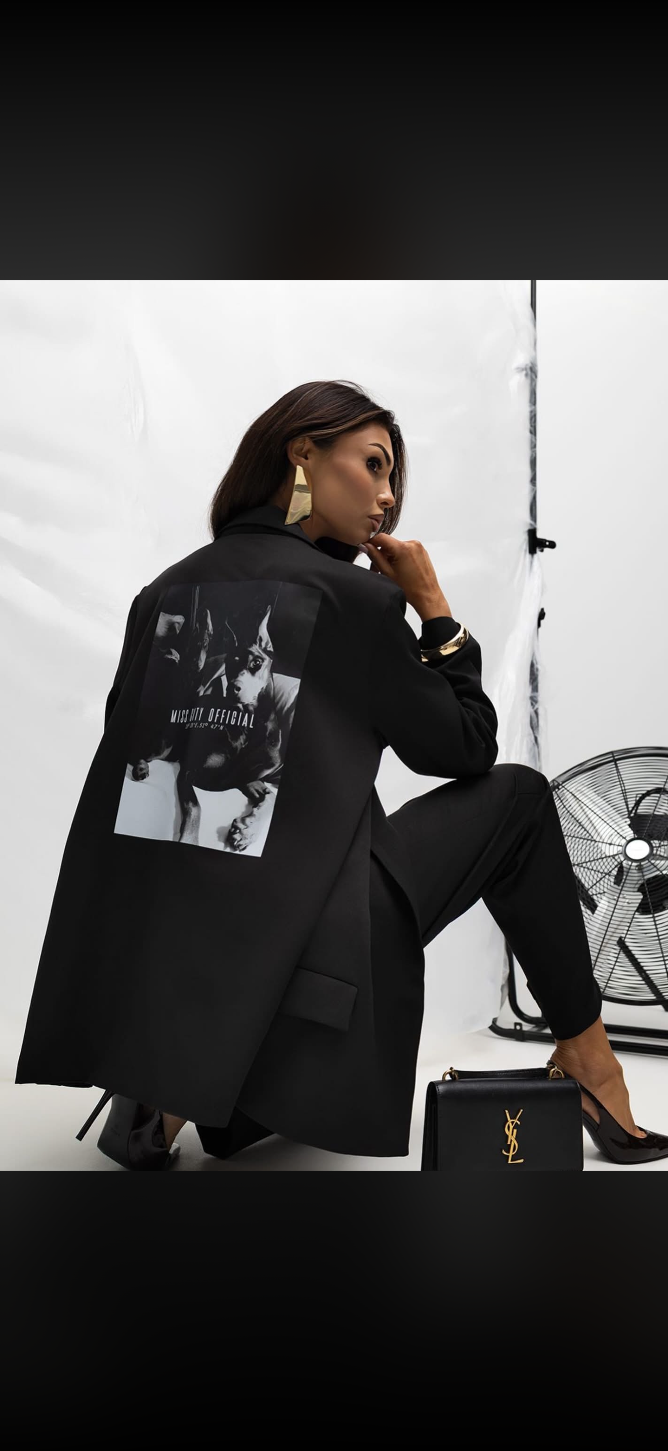 Sako Čierne S Potlačou Doberman