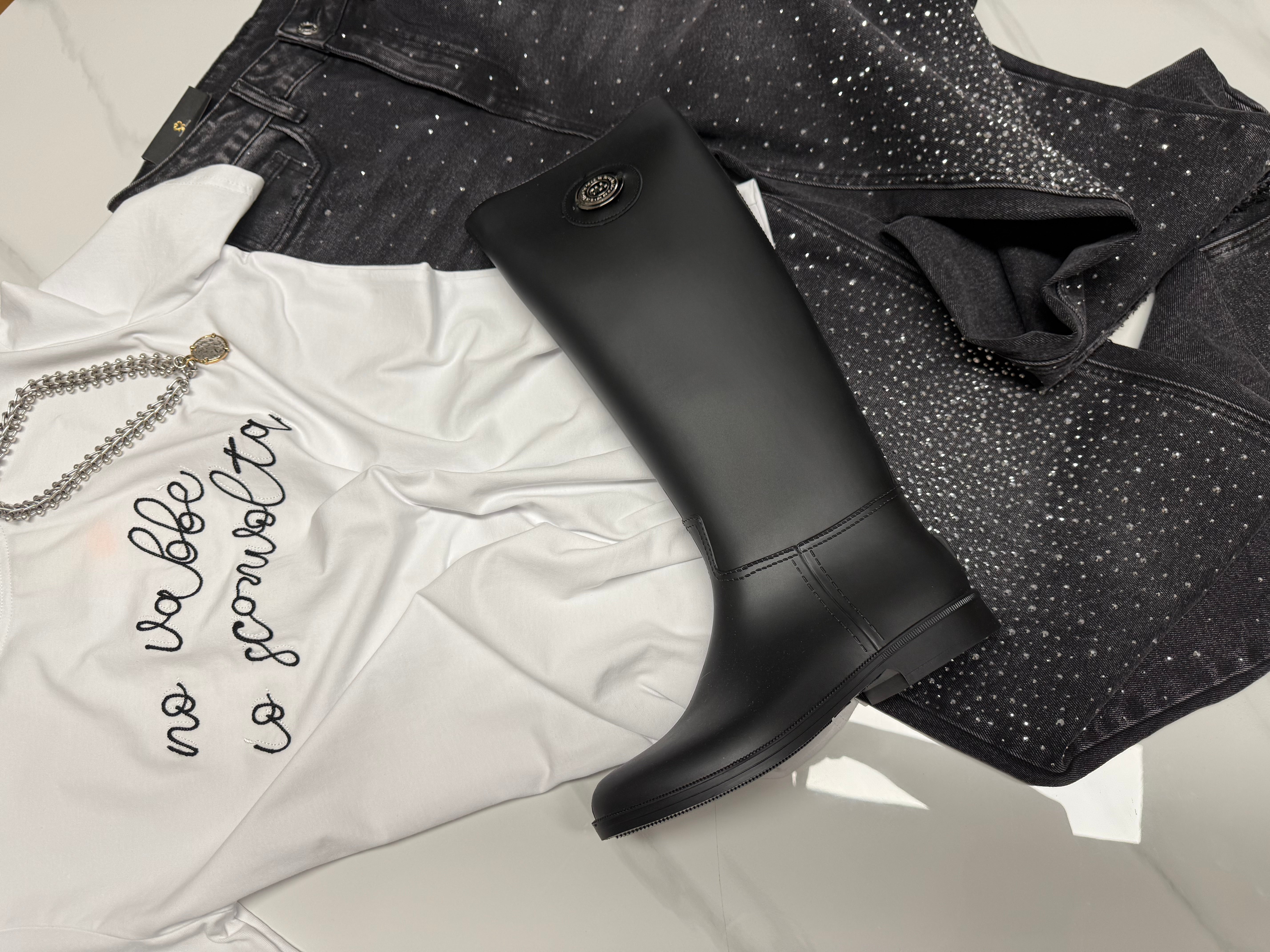 Čižmy Gumené Čierne By O La La