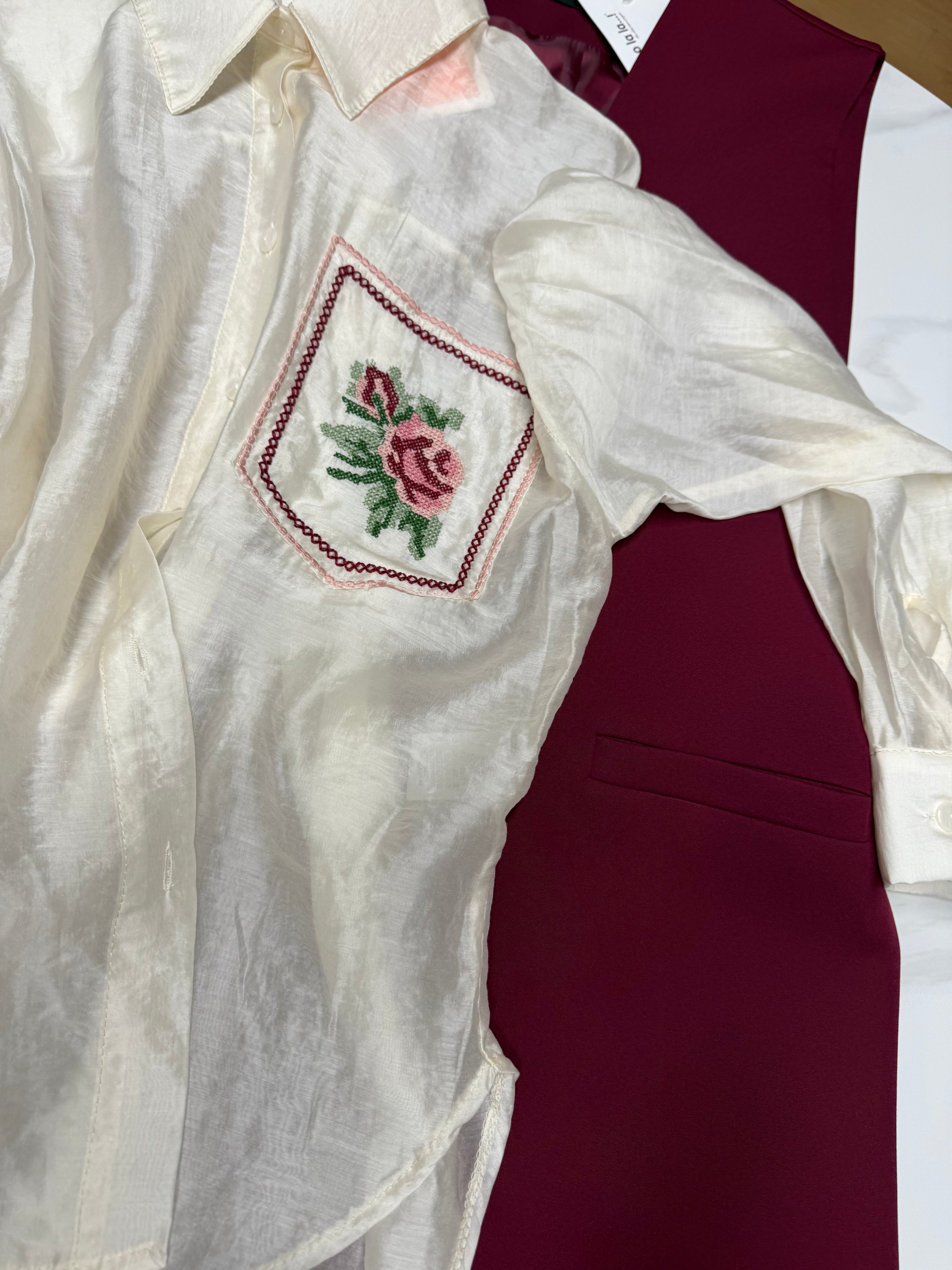 Košela Priesvitná S Výšivkou Cream