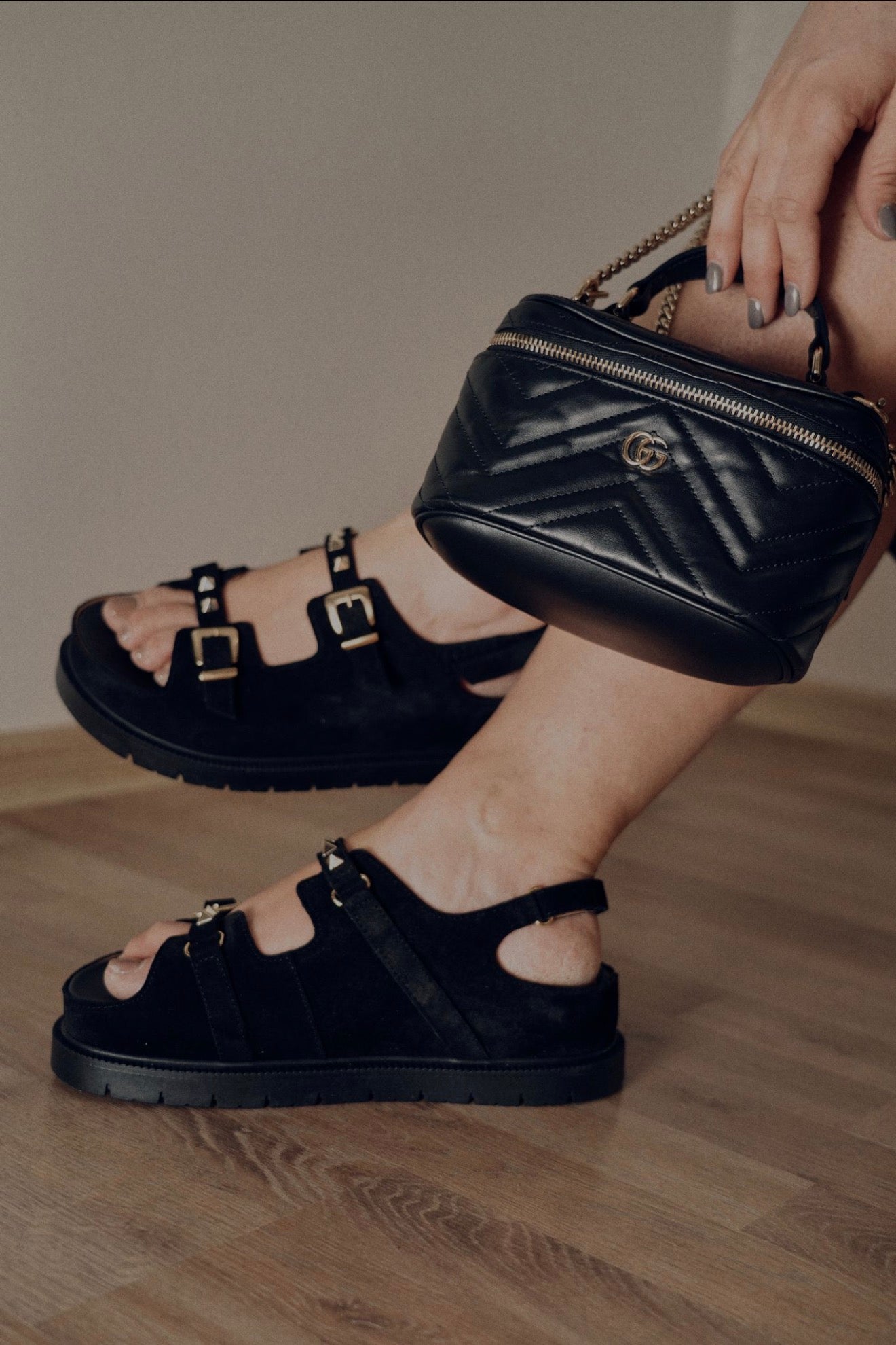 Čierne Sandále Monic