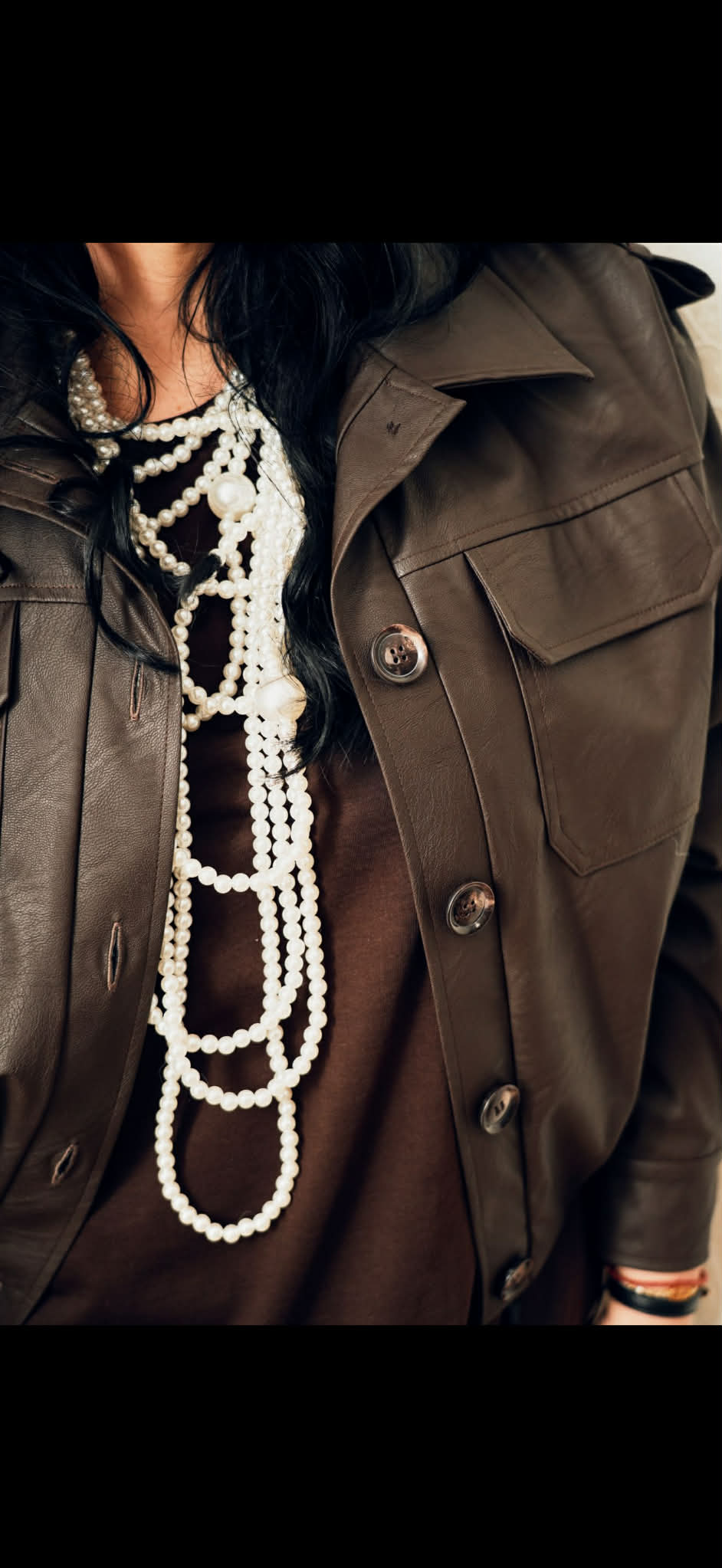 Livi Kabátik Kožený Hnedý