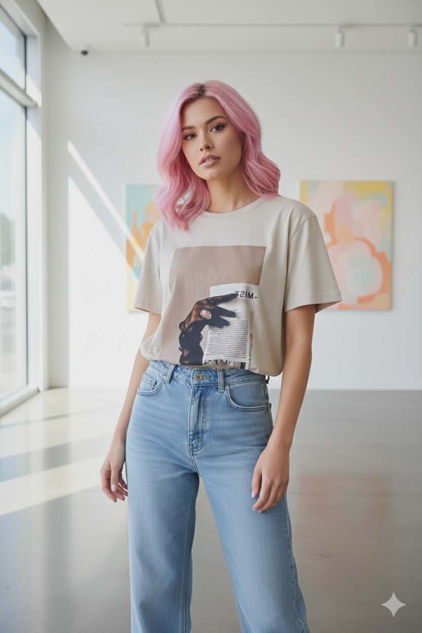 Tričko Mist Beage S Potlačou